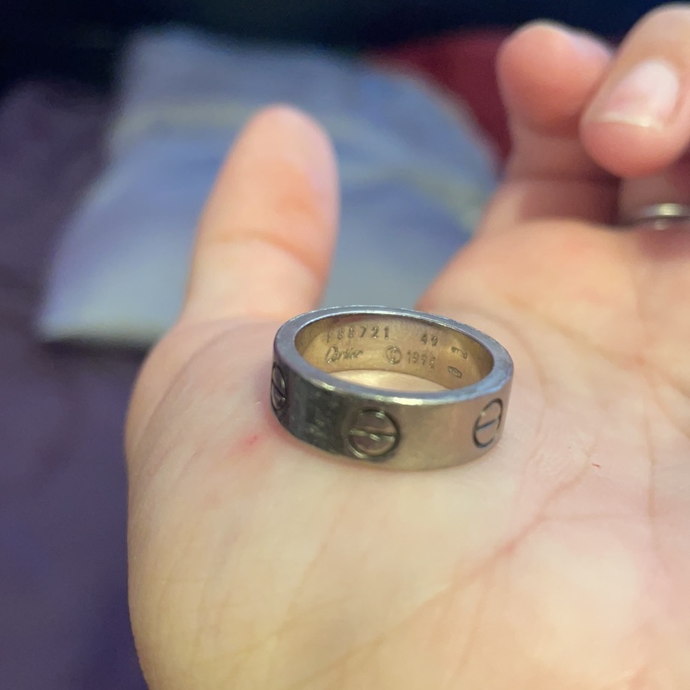 Cartier thick love band ring 18k white gold - Picture 14 of 15